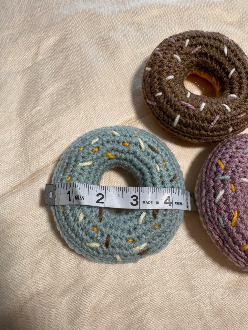 Crochet Donut Set Handmade Plush Play Food Decor Soft Toy Gift - Picture 5 of 7